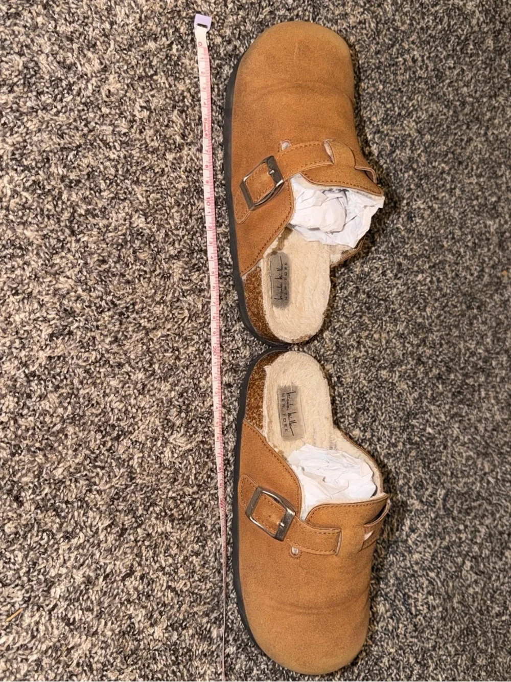 Nicole Miller Kids Tan Suede Slip-On Slippers